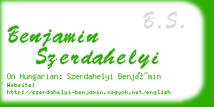 benjamin szerdahelyi business card